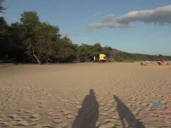 Strand, Vingeren, Flashing, Vriendin, Masturbatie, Gezichtspunt, Openbaar, Plagen