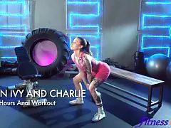 Eden Ivy's tight ass takes a massive cock in a workout session with Charlie Dean
