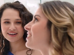 Bisexual stepfamily FFM threesome with two horny teens