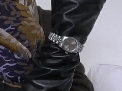 Wristwatches and Long Leather Gloves Styling JOI Lady Victoria Valente