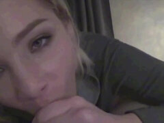 Enthousiasteling, Blond, Pijpbeurt, Sperma shot, Dochter, Gezin, Fetisj, Gezichtspunt