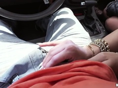 아마추어, 오랄섹스, 자동차, 사정 샷, 도기스타일, 얼굴에, 야외의, 셀카