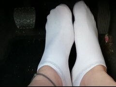 White Sneaker Socks in the Car, Pedal Pumping
