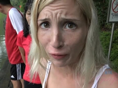 Wsapaniały, Blondynka, Na wolnym powietrzu, Drobna, Chudy, Cycki
