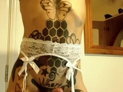 Británico, Masturbación, Solo, Tatuaje