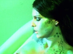 Sexy tattooed girls get some water fun and play with their dildo