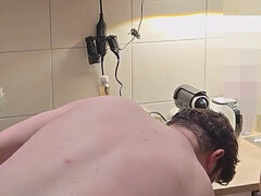 Straight Curious Guy Steven First Time Getting Fucked Bareback After Mutual Blowjob in the Kitchen