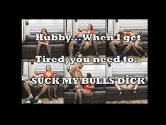 My Cuckold Hubby Sucks My Bull's Dick When I'm Too Tired