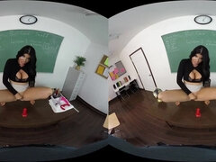 School classroom POV VR sex with brunette MILF - hardcore