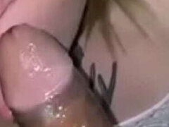 Amateur, Beauté, Blonde, Sucer une bite, Queue, Faciale, Petite amie, Branlette thaïlandaise