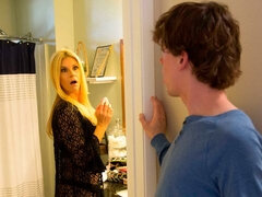 금발의, 오랄섹스, 핸드잡, 키스, 밀프, 보지, 스타킹, 젖가슴