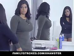 Familystrokes - hot latin twin sisters challenge for dong