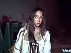 Public agent when she saw the size of his Big Cock she dreamed it deep in her labia