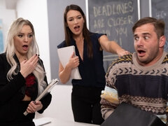 Naughty student gets punished by two horny teachers