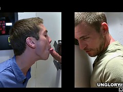 Straight amateur sucked by gloryhole gay