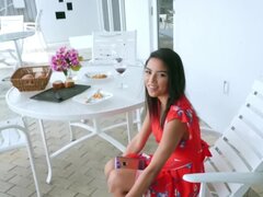 Pijpbeurt, Sperma in gezicht, Latijnse vrouw, Gezichtspunt, Tiener