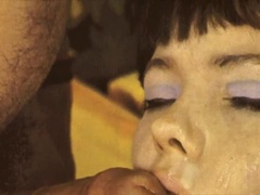 오랄섹스, 머리카락이 많은, 나이든, 보지, 복고풍의, 빈티지
