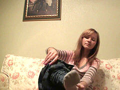 Young russian nubile with a small bod taunts on cam