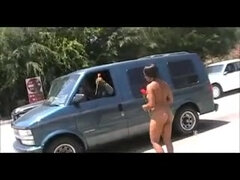 Ebony girl nude on the street