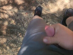 Nude in Outdoor Walking and Stroking.