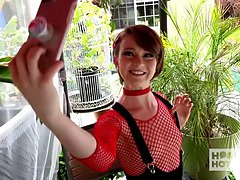 Lucy Valentine's first hookup: messy blowjob, rough face fuck & hardcore sex