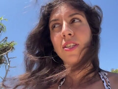 Walking With Hot Cum On My Face On A Public Beach Full Of People - Cumwalk - Katty West