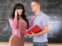 침실, 큰 엉덩이, 큰 음경, 큰 가슴, 오랄섹스, 흑갈색 머리, 도기스타일, 밀프