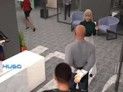 Step Sister Dressed in Front of Office Guy