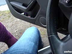 In den arsch, Blasen, Braunhaarige, Auto, Hardcore, Hd, Im freien, Realität