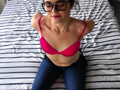 Schlafzimmer, Blasen, Masturbation, Zierlich, Piercing, Muschi, Jungendliche (18+), Titten