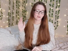 Be Mommy's Valentines - Nerdy brunette mom gets topless on camera