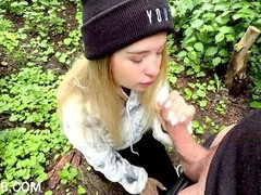 Step-sister seduces me for hardcore action in the woods from my perspective