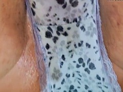 This Is How a Flowing Wet Pussy Sounds When I Rub It with Wet Panties to Orgasm