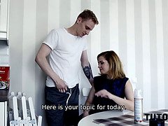 After failure on exam angry boy roughly fucks attractive tutor