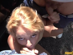 Rumpe, Blond, Kukk suging, Bil, Skole, Offentlig, Fitte, Trekant