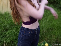 Im freien, Rotschopf, Rasiert, Solo