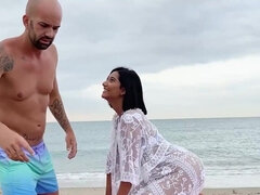 Complete stranger gets to fuck her hole on the beach