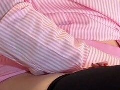 18, 아마추어, 미인, 금발의, 사정 샷, 귀여운, 스타킹, 청소년