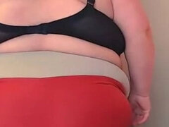 SSBBW rips clothes that don't fit body