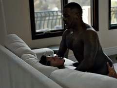 BBC gay penetrated by big white cock in tight anal hole