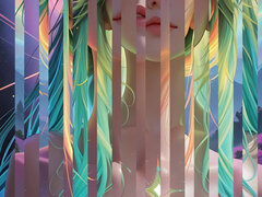 Cosmic Neon Beauty Portrait with Luminous Eyes Dreamlike Fantasy Ai Art Slideshow