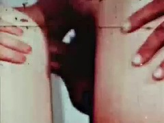 Blonde, Sucer une bite, Tir de sperme, Poilue, Interracial, Rétro ancien