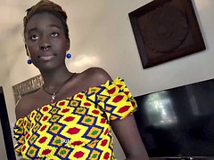 African Casting - Big black amateur drools all over a big cock