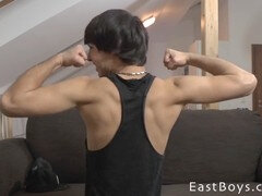 Enthousiasteling, Grote lul, Mollig, Homo, Handbeurt, Masturbatie, Naakt, Tiener