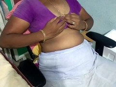 Desi village aunty puts on a show and pretends her husband is watching