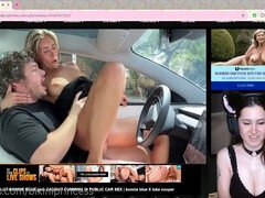 Bikini Princess reacts to Bonnie Blue getting caught cumming in public car lovemaking