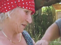 Blonde Granny Getting Hairy Pussy Screwed Outdoors