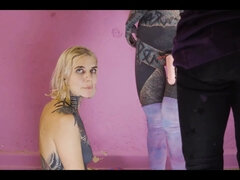 18, Gotisk, Lesbisk, Fitte, Strapon, Tattovering, Pupper, Våt