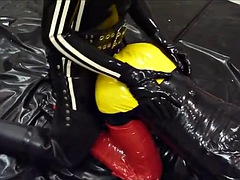Yellow ass in latex
