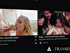 Anal, Store bryster, Pik sutte, Dobbelt penetration, Håndjob, Shemale, Trekant, Bryster